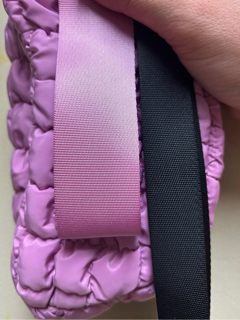 No Boundaries Lilac Quilted Puffer Crossbody Bag